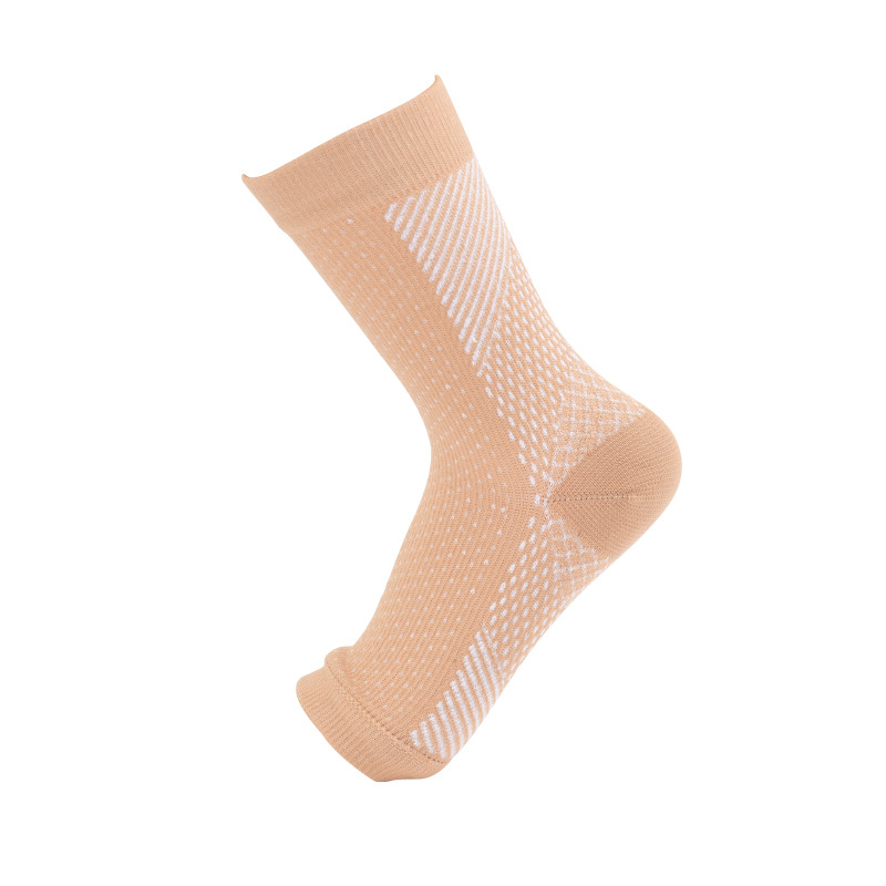 Toeless Ankle Sleeves Pressure Compression Stockings Casual Non Slip Socks for Travel 20-30 mmHg